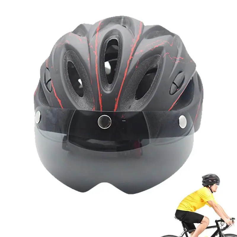 

Cycling Helmets With Magnetic Goggles Safe Mountain Road Bike Helmets Adjustable Size Adjustable Size Safety Adult Bicycle