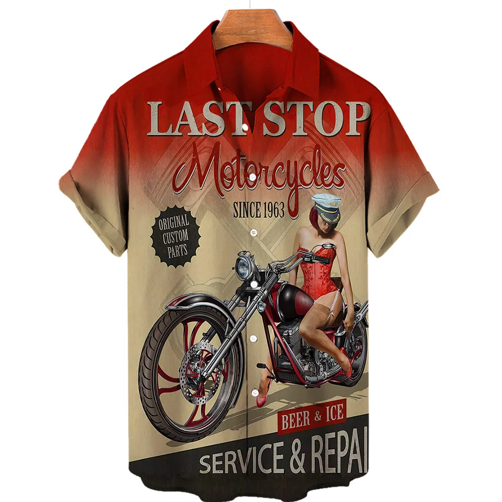 Гавайская мужская летняя рубашка с геометрическим принтом для девушек и