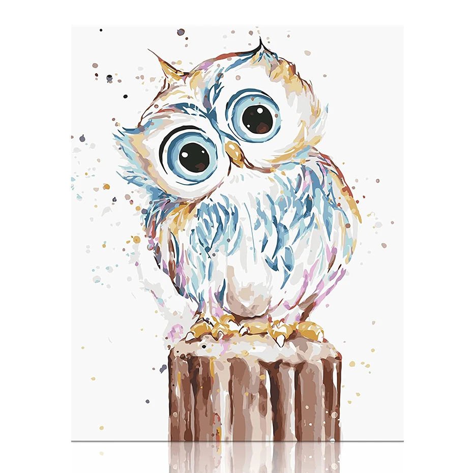 

AMTMBS DIY Painting By Numbers Abstract Animal Owl Cow Horses Pictures By Numbers Drawing On Canvas HandPainted Wall Art Decor