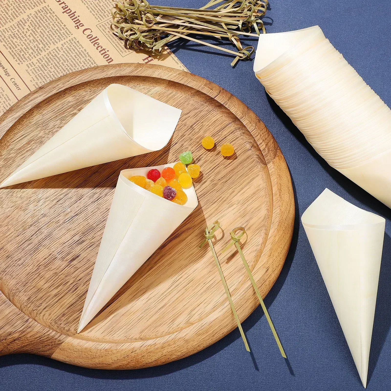 

100 шт., одноразовые конусы для дегустации пергамента