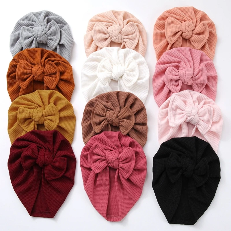 

Baby Hat Girls Muslin Knot Hat Bow Knot Beanie Knit Ribbing Caps Infant Headwear Headdress Accessories Newborn Wrap Hat