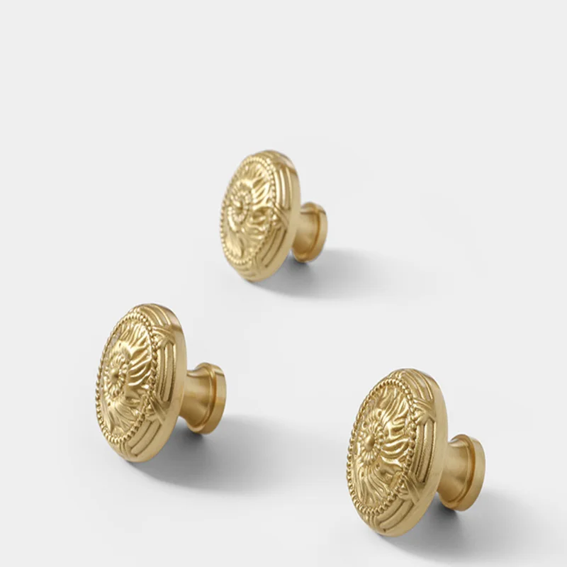 

Drawer brass handle method wardrobe pure copper handle golden copper handle light luxury cabinet single hole new Chinese handle