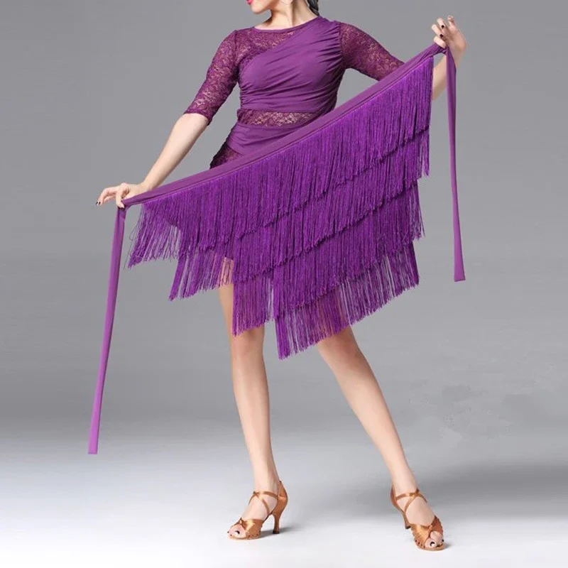 Женская юбка для латиноамериканских танцев ассиметричный шарф на бедрах