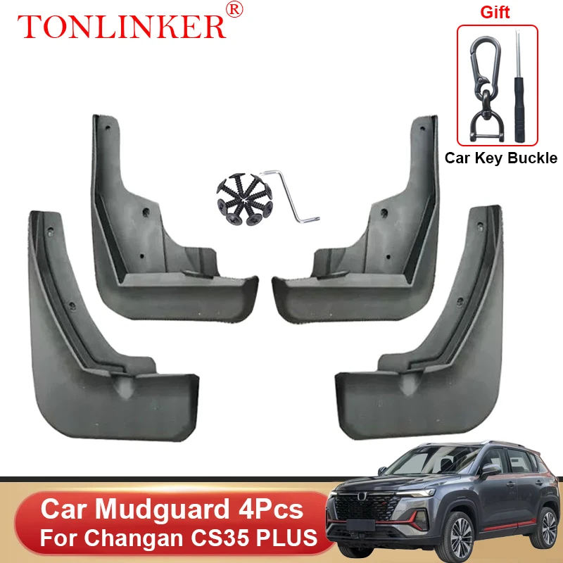 

TONLINKER Car Mudguard For Changan CS35 PLUS 2022 2023- Mudguards Splash Guards Front Rear Mud Flaps Fender Mudflaps Accessories