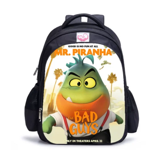 Рюкзак для мальчиков и девочек школьные ранцы на ремне плохих парней 16 дюймов