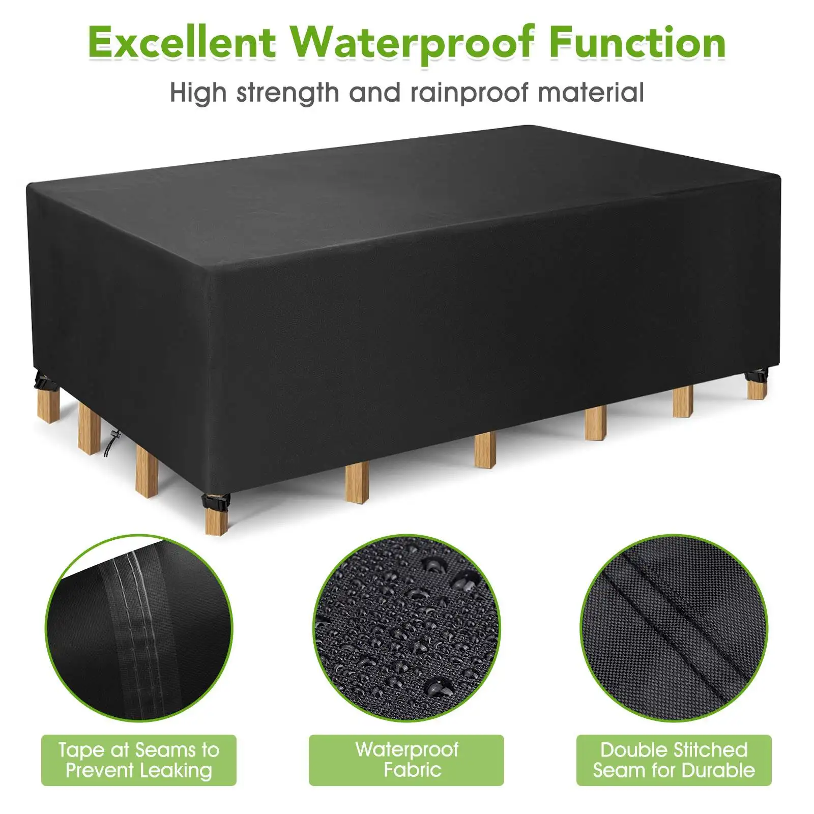 

315x160x74cm 420D Nylon Covers Outdoor Garden Furniture Waterproof Rain Snow Chair for Sofa Table Chair Dust Proof Cover