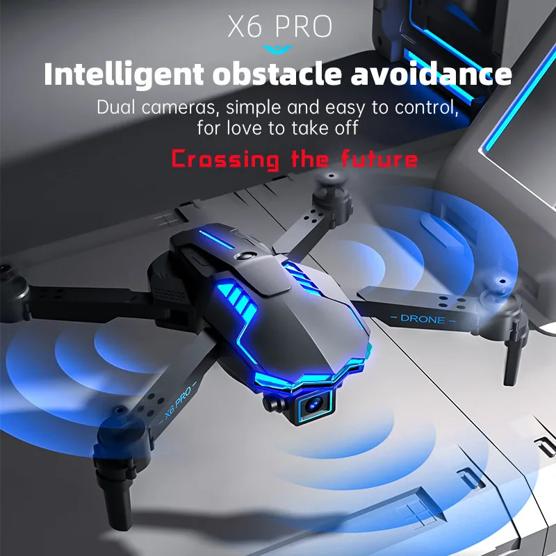 

NEW X6 4K HD Dual Lens Drones With Optical Flow Obstacle Avoidance Photography Profesional RC Mini drone Toy Gift