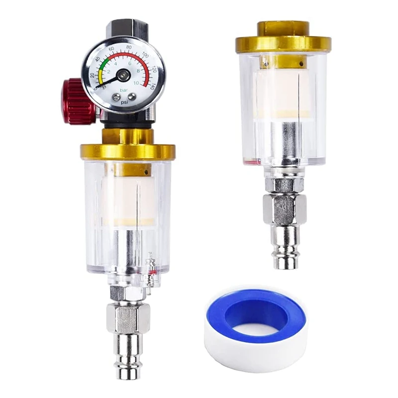 Water And Oil Separator Filter 1/4 Inch Nptinlet And Outlet Air Compressor Accessories With Pressure Regulator