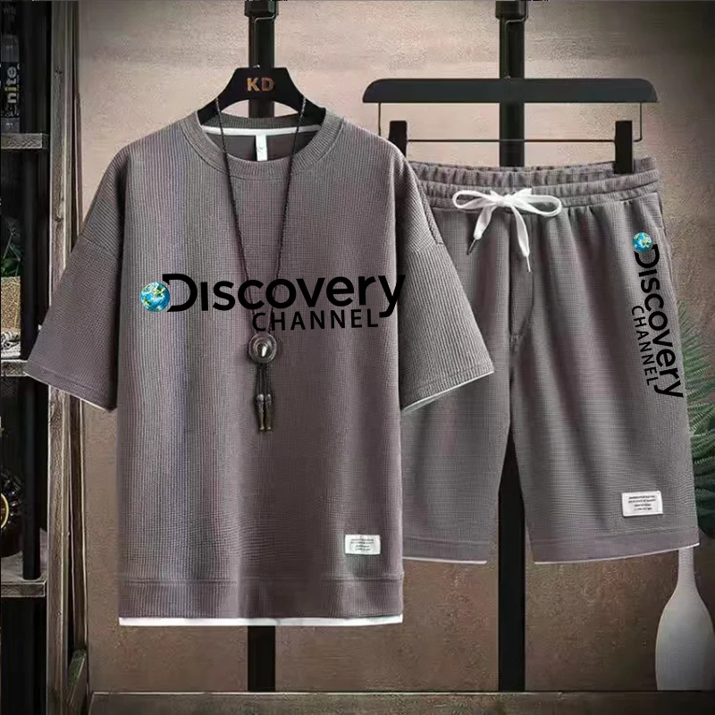 Men's casual T-shirt and shorts set, short sleeved Sportswear, summer street clothes, sports fashion, 2 sets