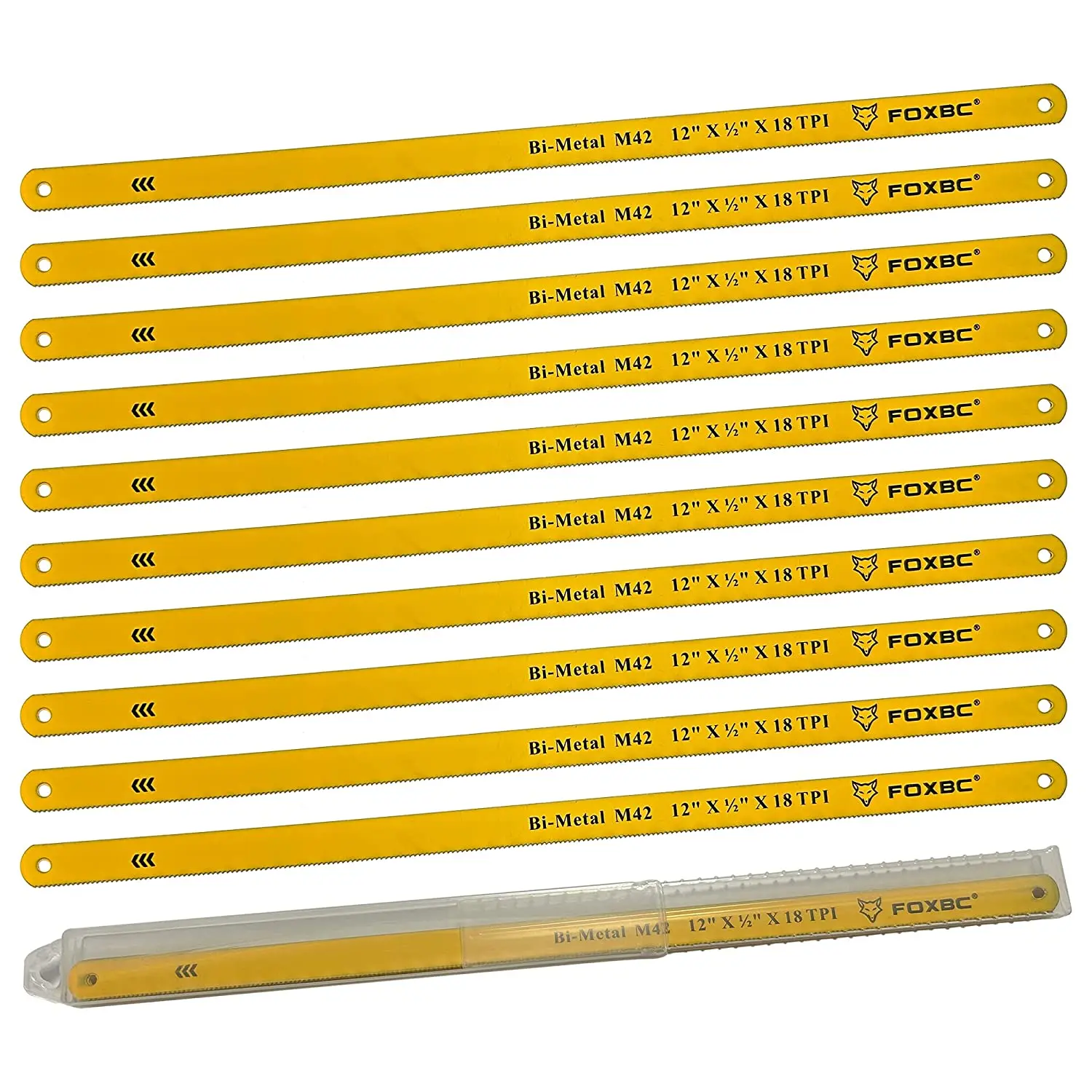 FOXBC 300 мм ножовочные пилы 18T M42 Bi-Metal 12 дюймов лезвие для ручной ножовки для резки металла и дерева 10 шт.