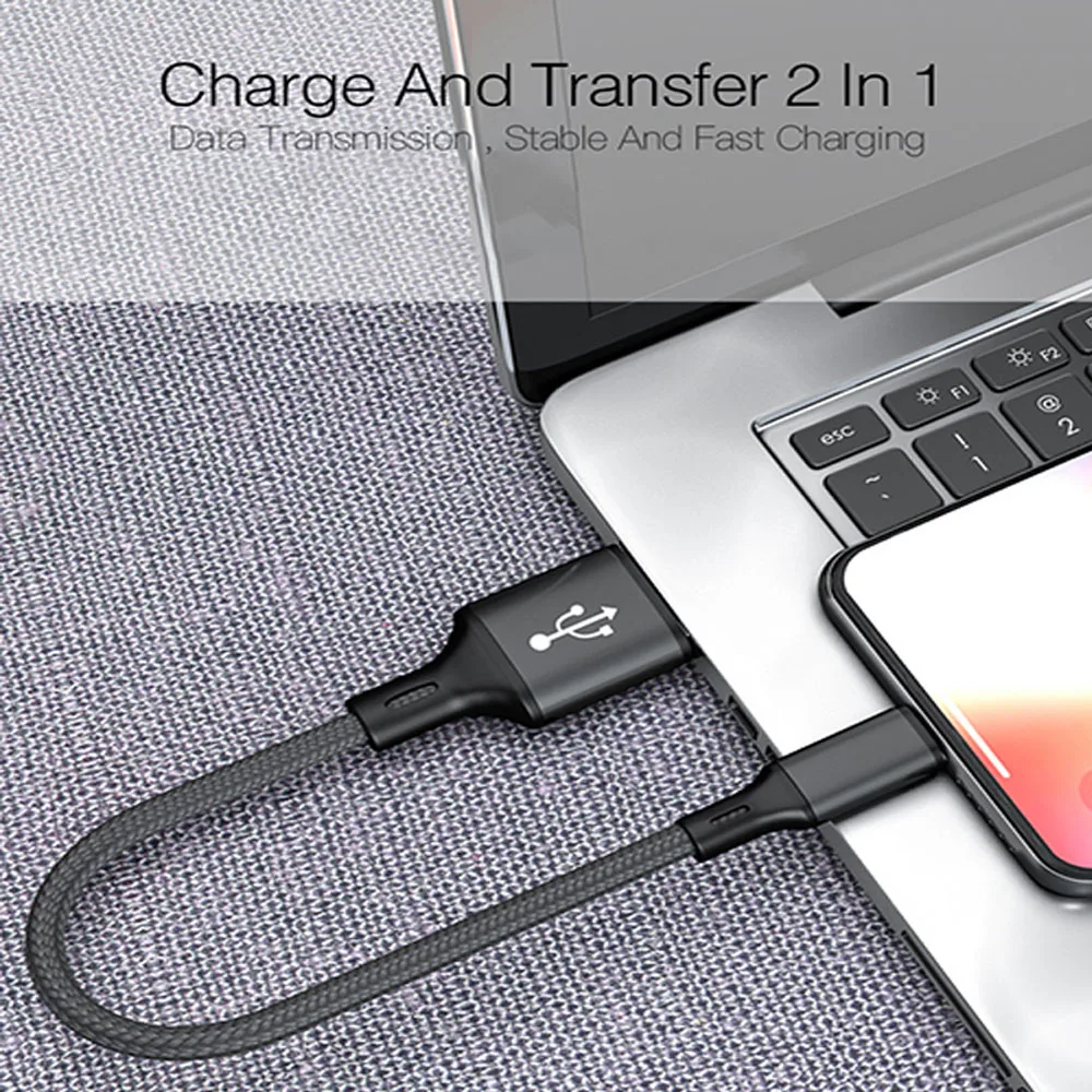 25cm Short nylon Type C Charger Data Cable For Samsung A5 S8 S9 Plus Huawei P20 P30 xiaomi Fast Charging Power Bank phone Cables