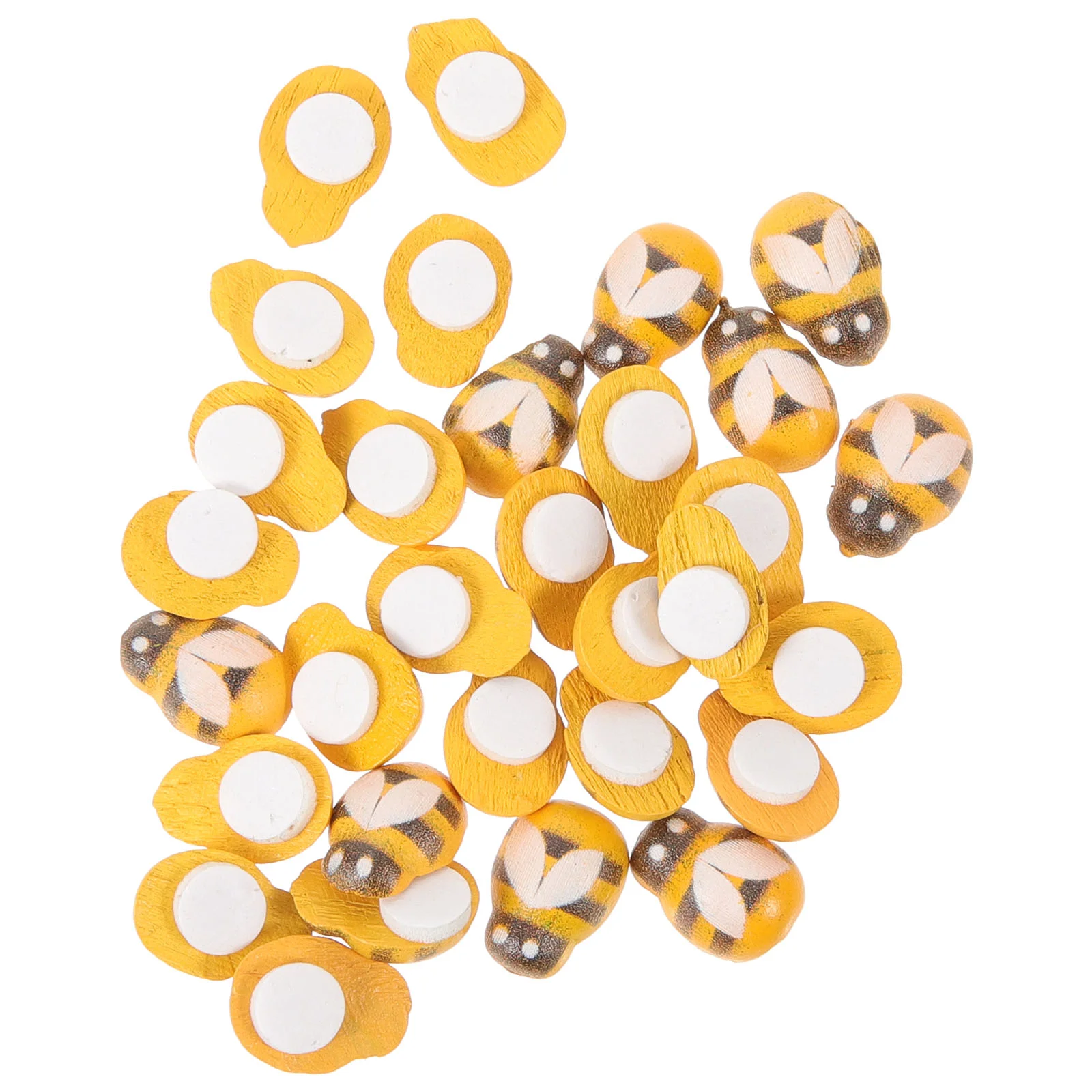 

100 Pcs Yellow Decor Scattered Beads Handmade Phone Case Wooden Craft Ornament Decorations Charms Simulation Bee Adornment