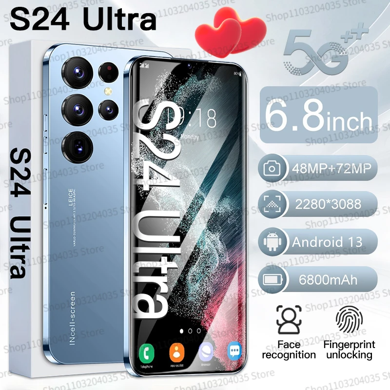 

Смартфон S24 Ultra, 6800 дюйма, мАч, 16 + 1 ТБ, камера 48 + 72 МП