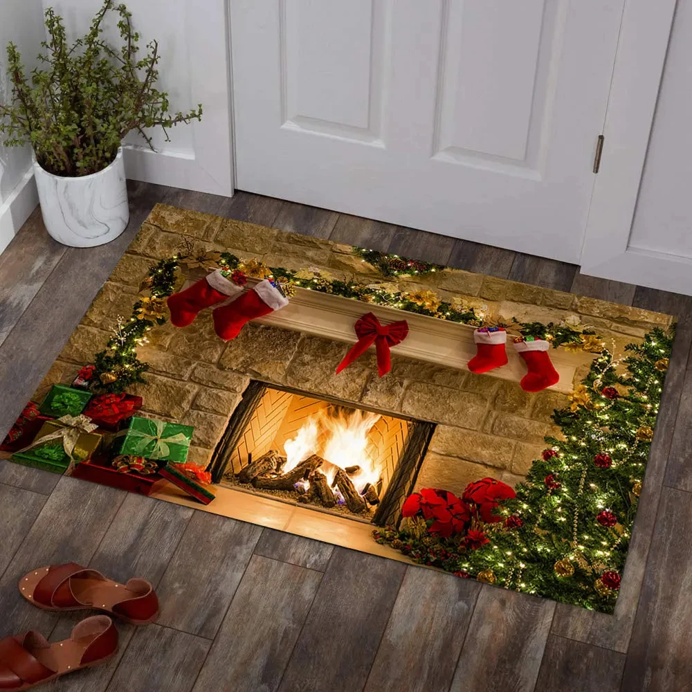 

Коврик с рождественским дизайном коврики, Противоскользящий коврик для входной двери для гостиной, спальни, Декор, мягкий напольный коврик для ванной, кухни, плед, коврик