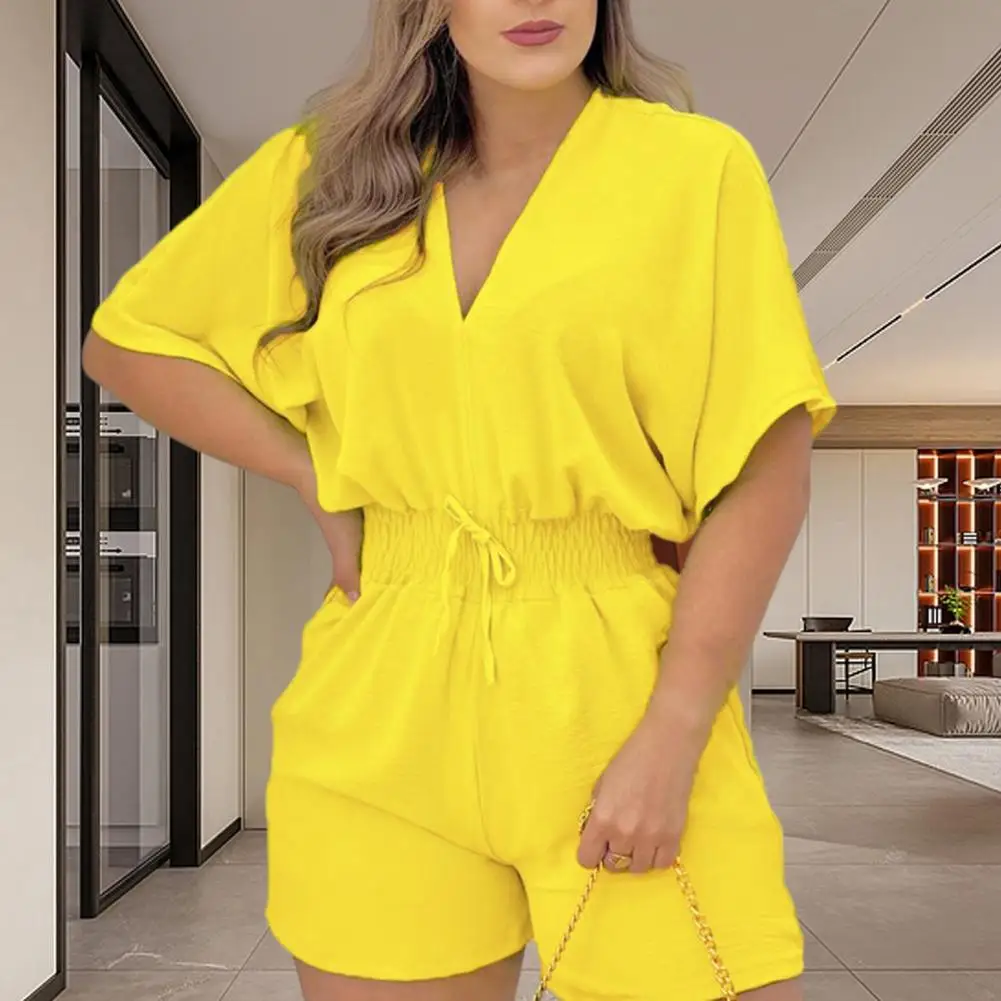 

Short Jumpsuit Lace-up Loose Romper Lady Summer Casual One-Piece Overalls