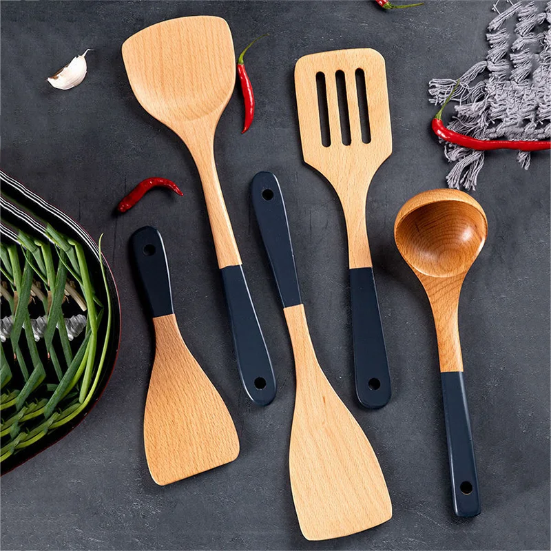 Набор кухонной утвари из натурального бамбукового дерева кухонная ложка лопатка
