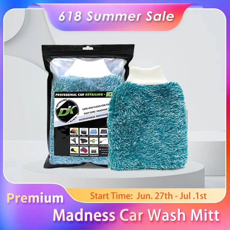 

DETAILING KING Madness Microfiber Car Wash Mitt Ultra Soft Easy To Dry Auto Detailing Car Cleaning Glove