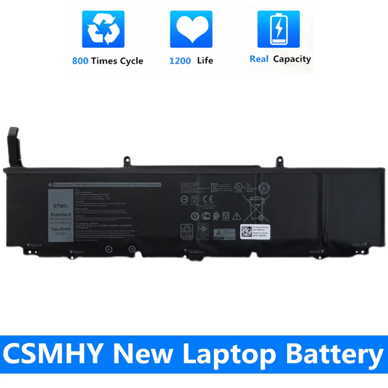 CSMHY Новый аккумулятор для ноутбука XG4K6 5XJ6R Dell Precision 5750 XPS 17 9700 9710 P92F001 F8CPG 03324J 01RR3