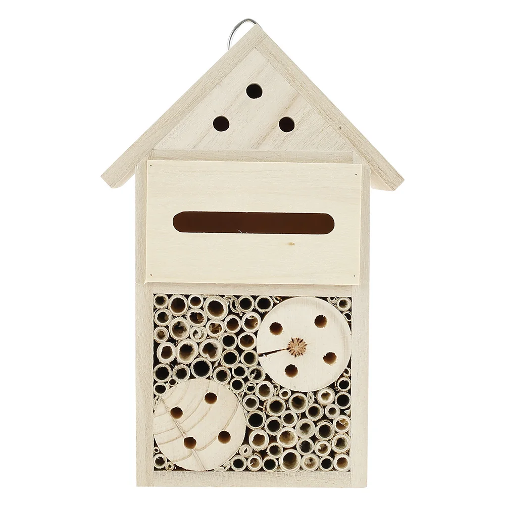 

NEW Wooden Insect Bee House Natural Wood Bug Hotel Shelter Garden Nest BoxB