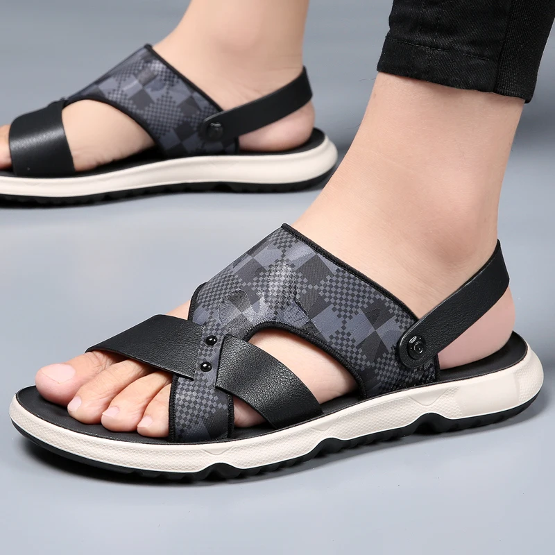 Сандалии для мужчин мягкие новые летние внешняя одежда дышащие шлепанцы как