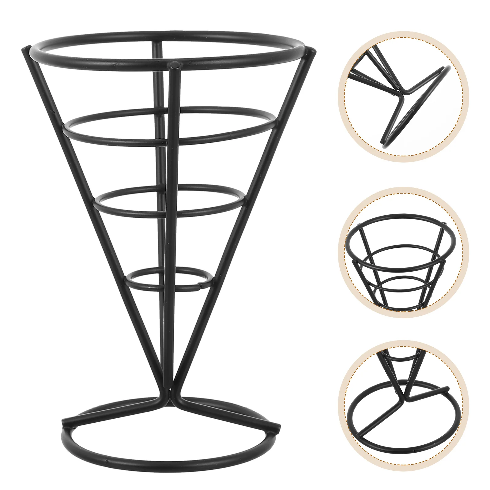 

Basket Cone Stand Fries French Holder Fry Wire Snack Metal Display Chicken Fried Chips Serving Chip Rack Baskets Appetizer Bowl