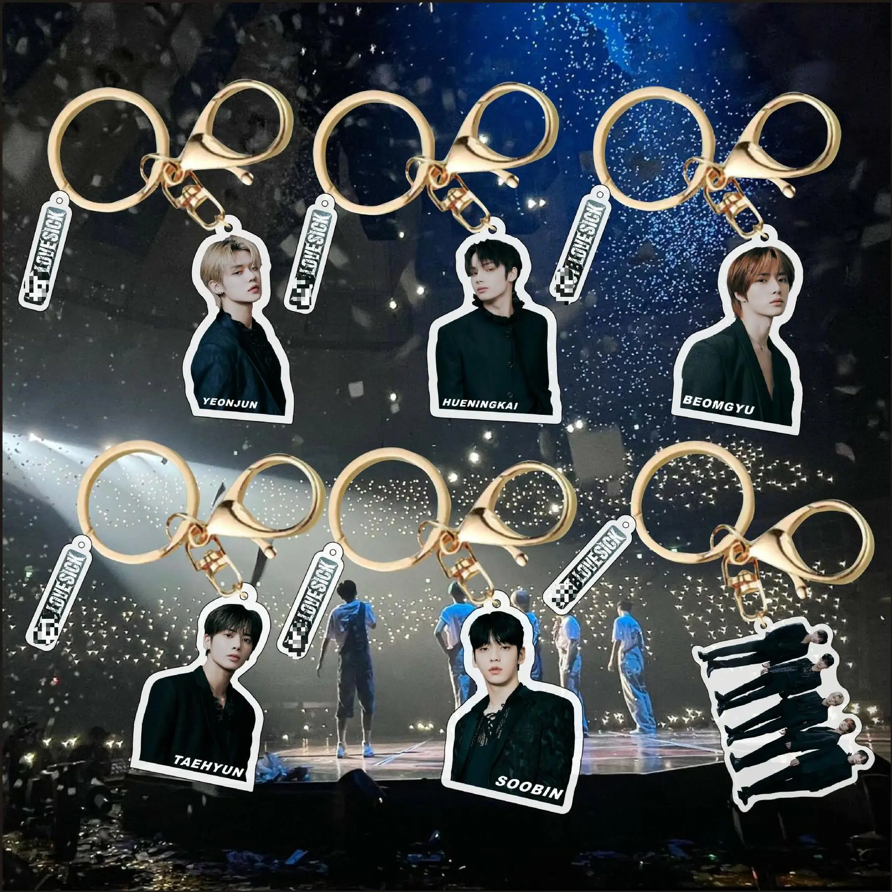 

KPOP new men's group acrylic doll model key chain backpack decoration pendant car exquisite pendant accessories fan Gifts SOOBIN