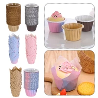 50pcs diy party supplies bakeware pastry tools cupcake liners tulip baking cup cake muffin cups greaseproof paper