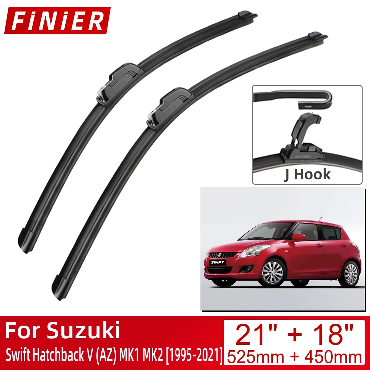 

Щетки стеклоочистителя передние для Suzuki Swift Hatchback V (AZ) MK1 MK2 1995-2021 21 + 18 дюймов