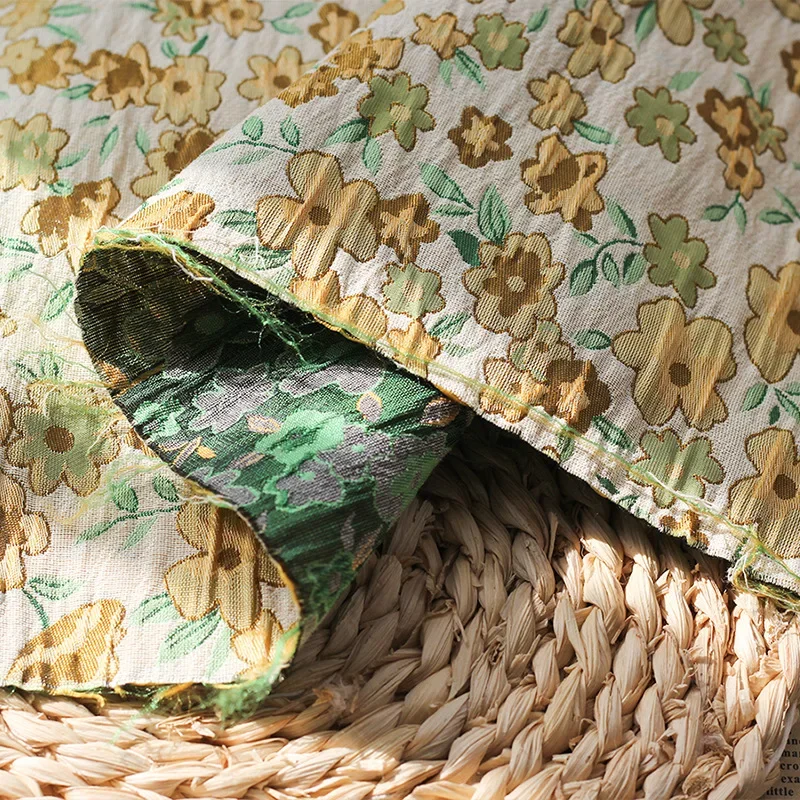 45 см x 145 морщинистая текстура маленькая жаккардовая ткань с цветочным принтом