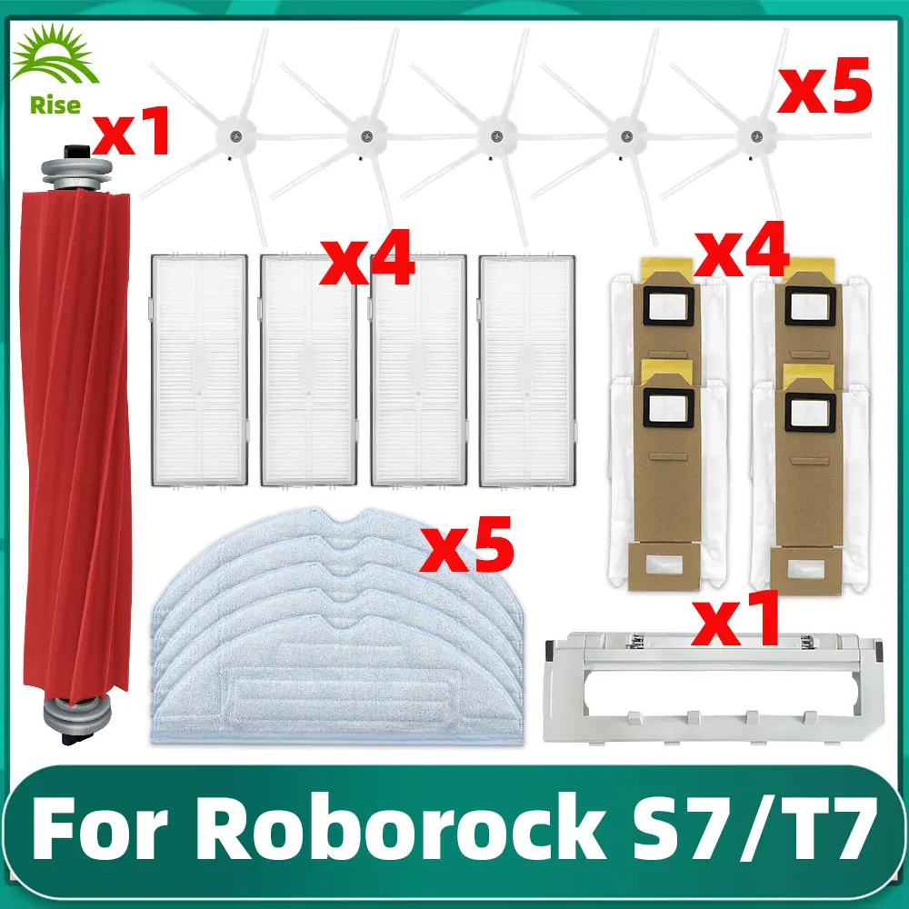 For Xiaomi Roborock S7 Max / T7S Plus / G10 Replacement Parts Main Side Brush Hepa Filter Mop Dust Bag Cover Vacuum Cleaner Kits