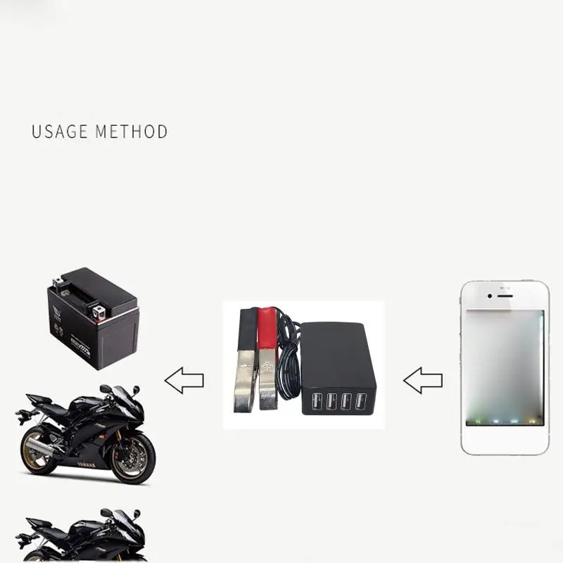 Для преобразователя постоянного тока с зажимом для батареи 12–24 В до 5 USB быстрое