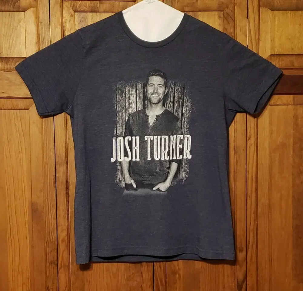 Футболка с принтом Джоша Тернера большая синяя Брезентовая футболка для