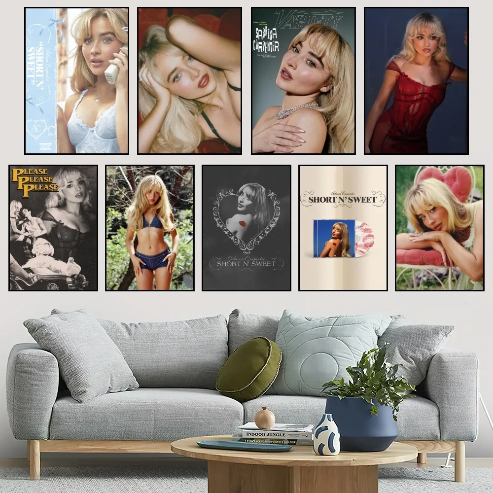 Певец S-Sabrina C-плотник короткий n сладкий P плакат домашний бар кофейный дом Декор