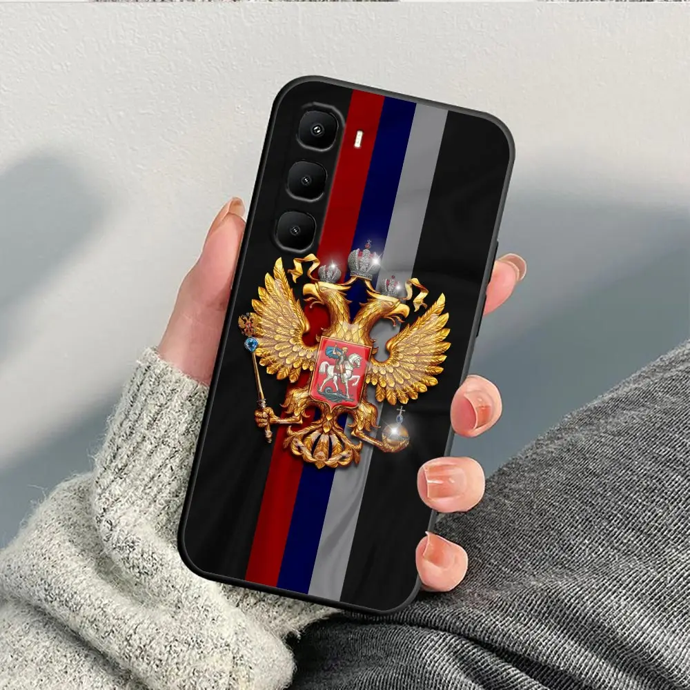 Фото Чехол для телефона Infinix HOT 70 60 60I50 10 10I 10S 11 12 12I 20 20I 20S 30 30I ZERO 20 30 40 с эмблемой флагов России №4