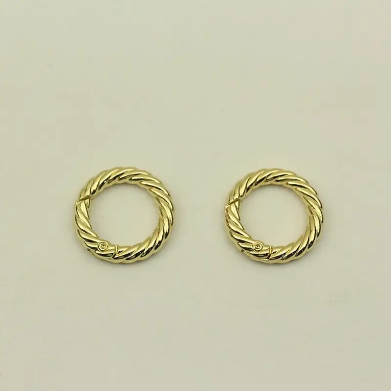 20Pcs 19mm Fashion Weave Colored Spring Ring Buckle Twist Open O Ring Keychain Connection Hook Buckles DIY Bags Accessories