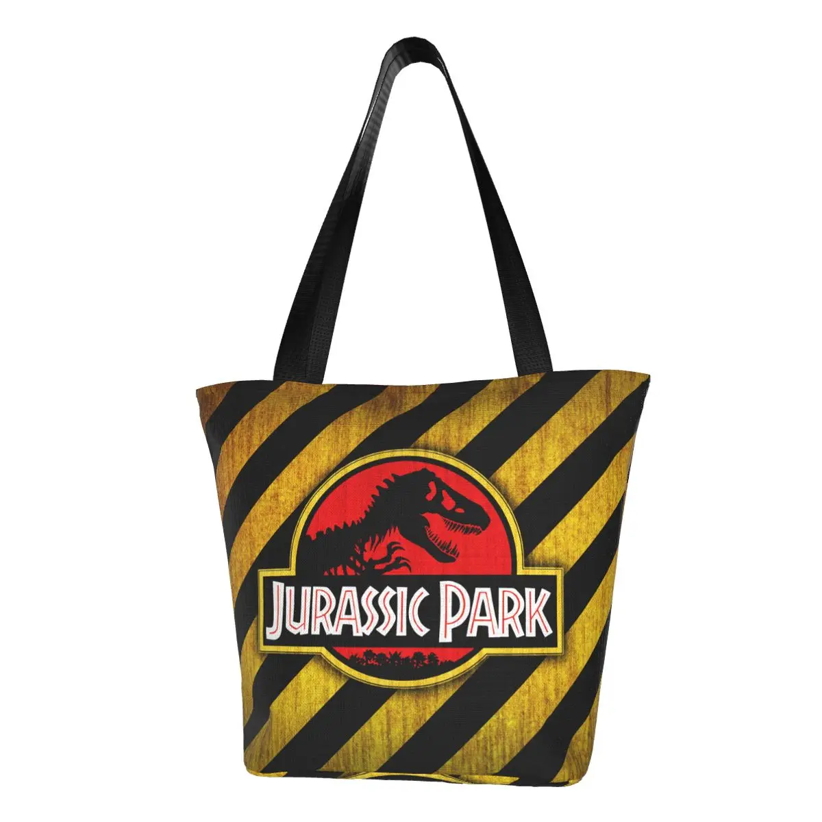 

Kawaii Print Jurassic Park Logo Tote Shopping Bags Portable Canvas Shoulder Shopper Giant Dinsaur Handbag