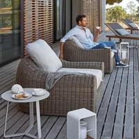 Outdoor rattan sofa outdoor villa hotel model room large rattan chair leisure balcony swimming pool outdoor sofa furniture