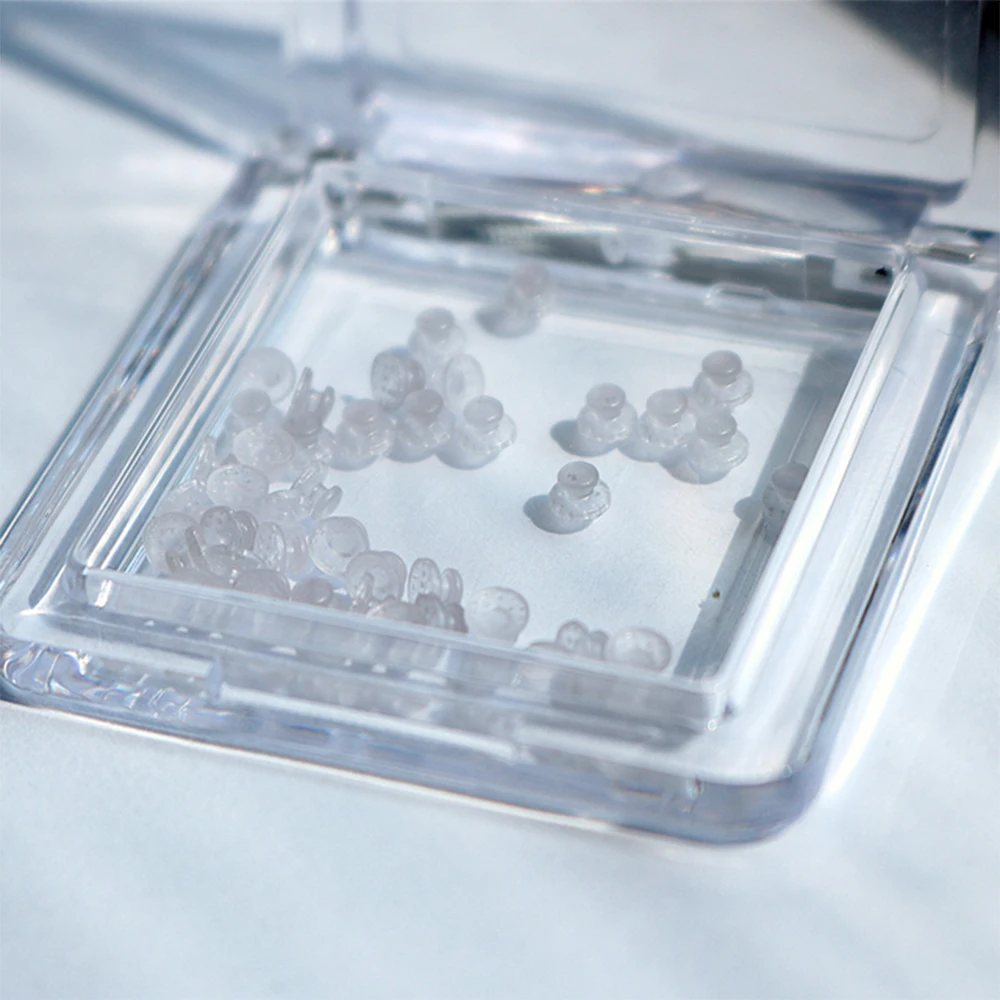 50Pcs/Box Dental Orthodontics Lingual Buttons Metal Clear Ceramic Composite Botones Linguales De Ortodoncia Dental