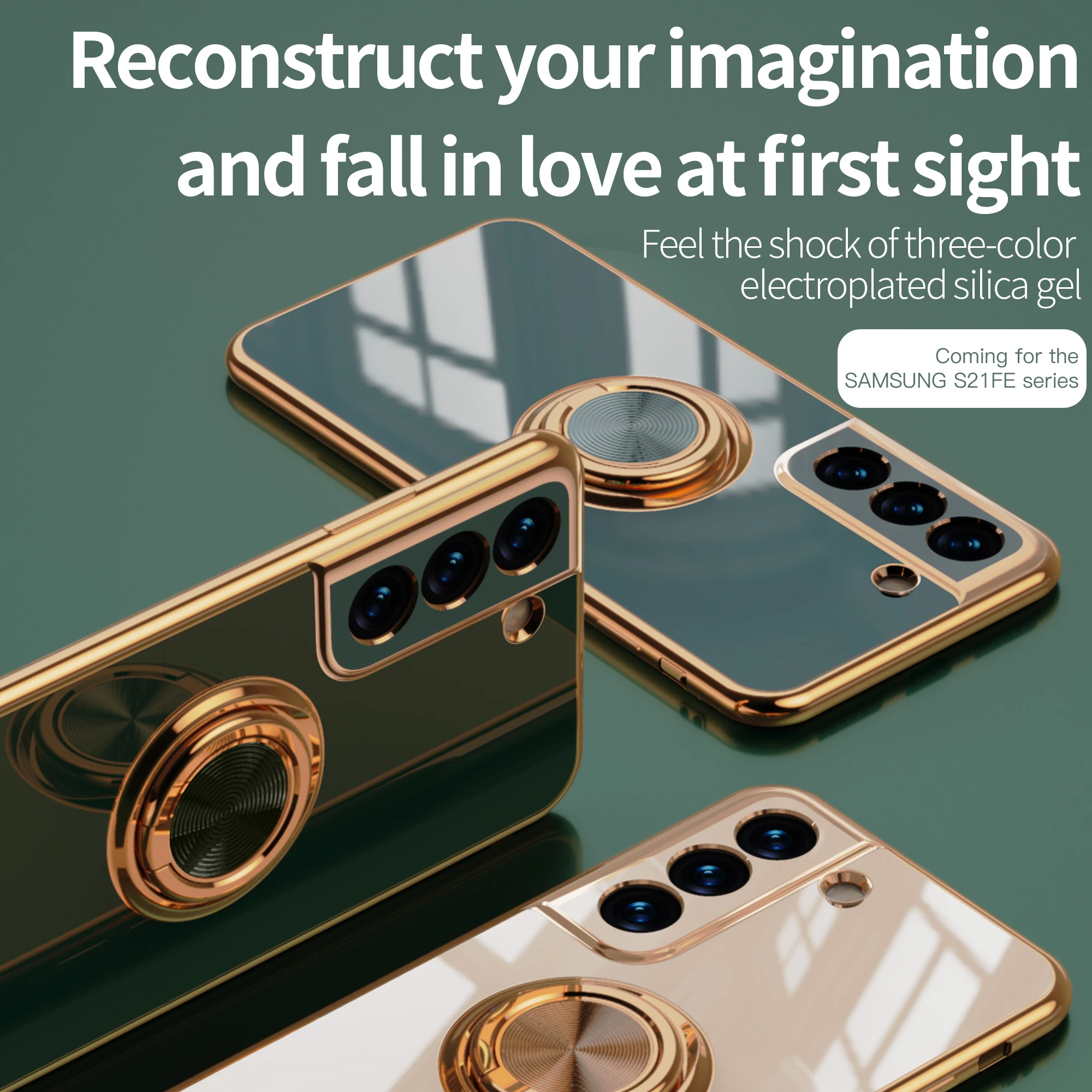 

Car Magnetic bracket Ring Holder Plating Flannel Phone Case For Samsung Galaxy S23 S20 S21 S10 FE Ultra Plus + Note 9 10 20 S22