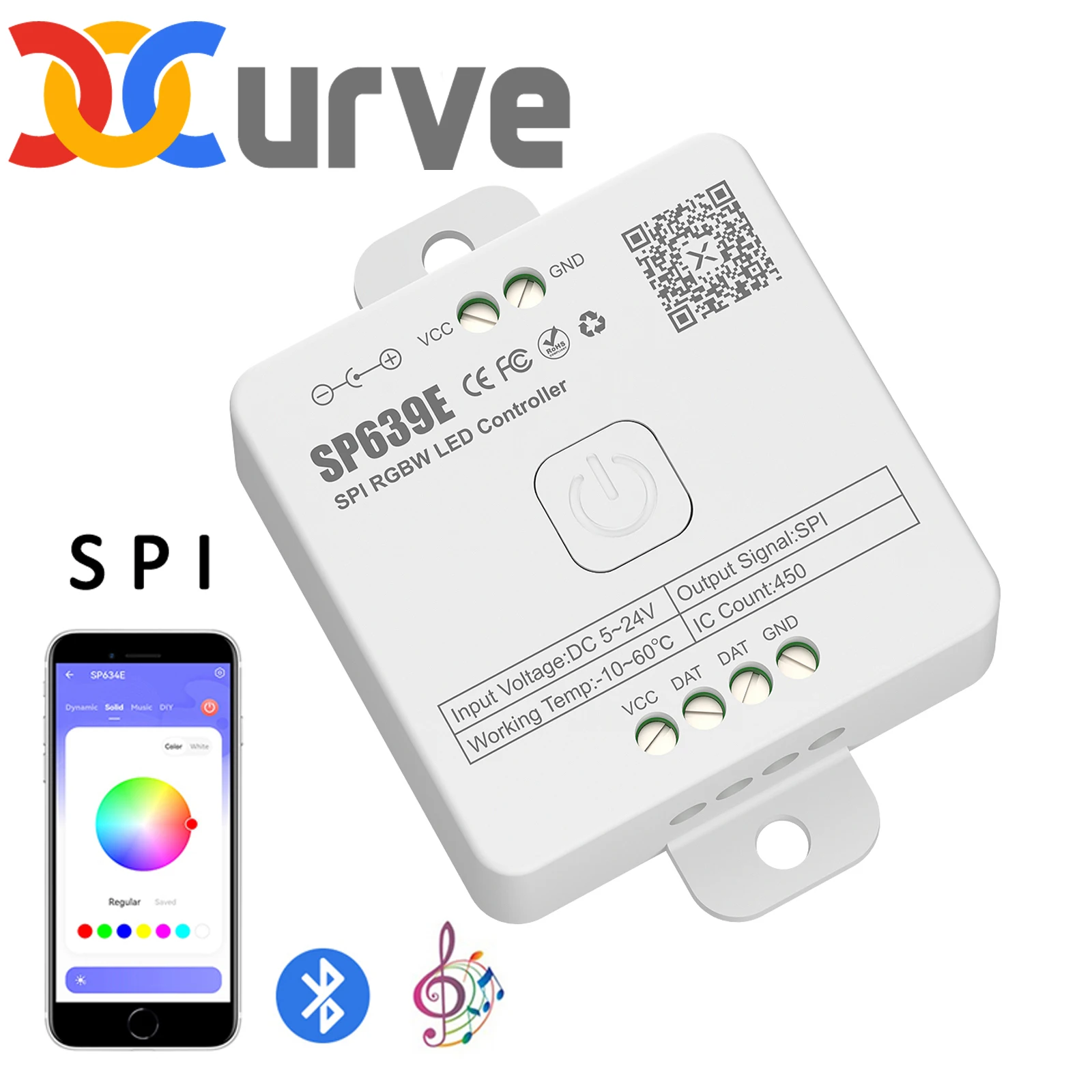 

SPI FCOB Pixels LED Controller SP636E-SP639E SK6812 WS2814 RGBW WS2812B RGB Light Strip Bluetooth Music IOS Android 2.4G 5V-24V
