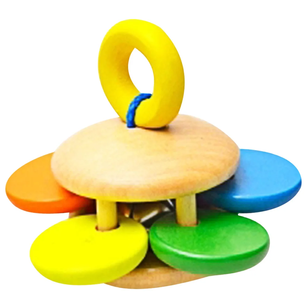 

Wooden Bell Rattle Toy Baby Handbell Musical Educational Rattles