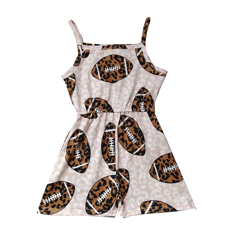 

Новый Детский комбинезон для маленьких девочек, летний розовый Леопардовый футбольный комбинезон для девочек без рукавов