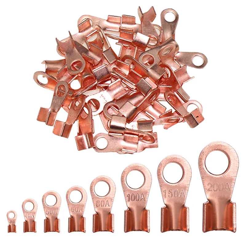 Медный зажим для аккумулятора OT 10A 60A 100A 200ACable, клемма с кольцом, 20A 30A 40A 50A 150A 200A 300A