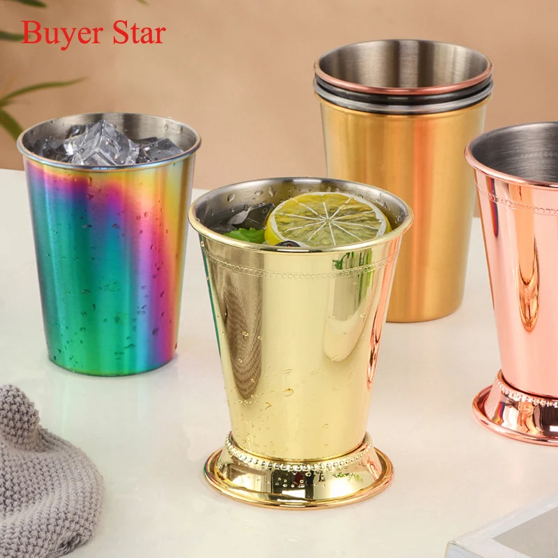 

2pcs Drinking cup stainless steel Cocktail glass Metal juice Water cups barware Beer Mugs kitchen drinkware tool for restaurant