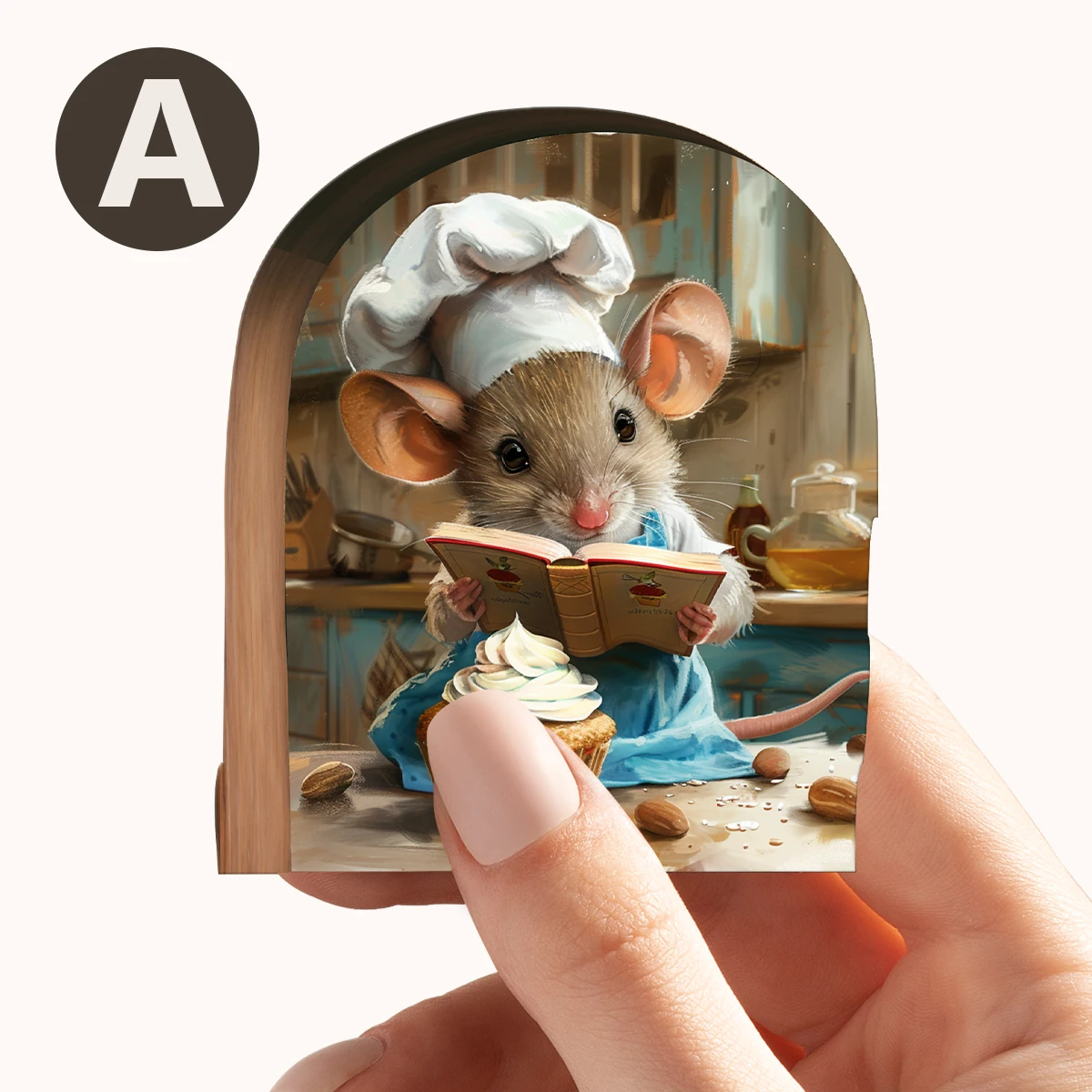 1 Шт. Разноцветные Наклейки На Стену С Иллюстрацией Джемма И Торта Милая Мышь