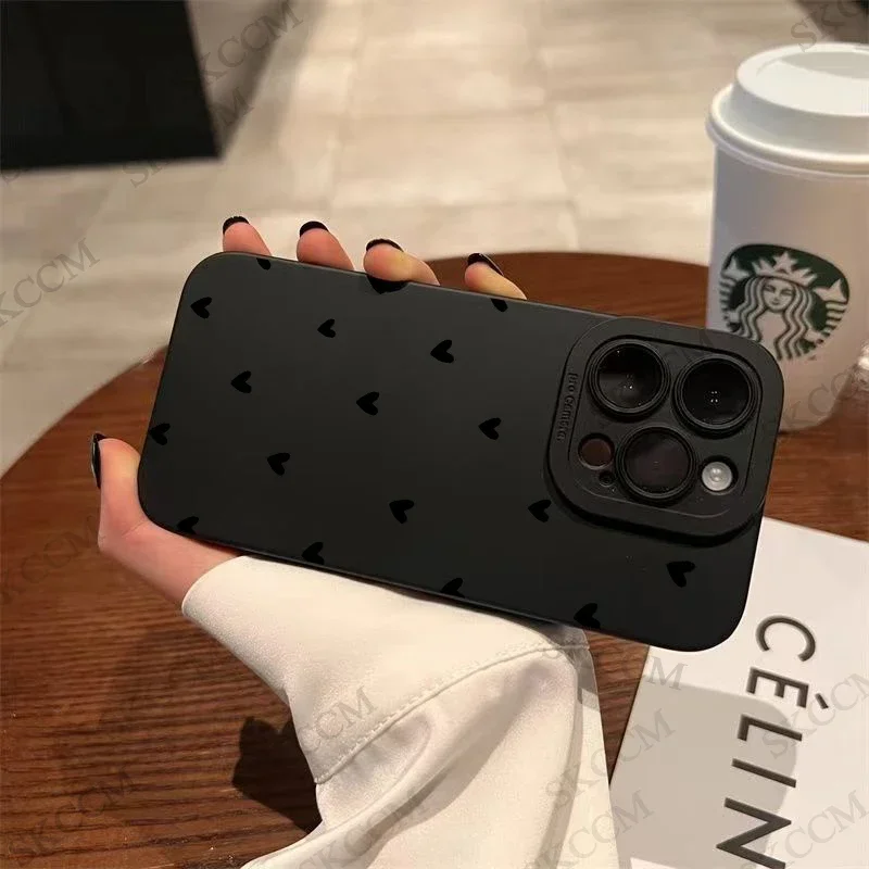 Black-Loves Hearts Pupil Full Screen Phone Case For Samsung Galaxy Note S8 S9 S10 S10E S20 FE S21 S22 Plus Ultra 5G M31 Silicone