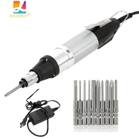wozobuy electric screwdriver with 10pcs bits stepless speed ac110v 220v dc powered electric screwdriver regulation repair tool