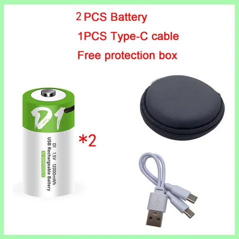 Литий-ионная аккумуляторная батарея размера D, 1,5 в, МВт-ч, зарядка через USB, для газовой плиты, фонарика, водонагревателя, батареи LR20