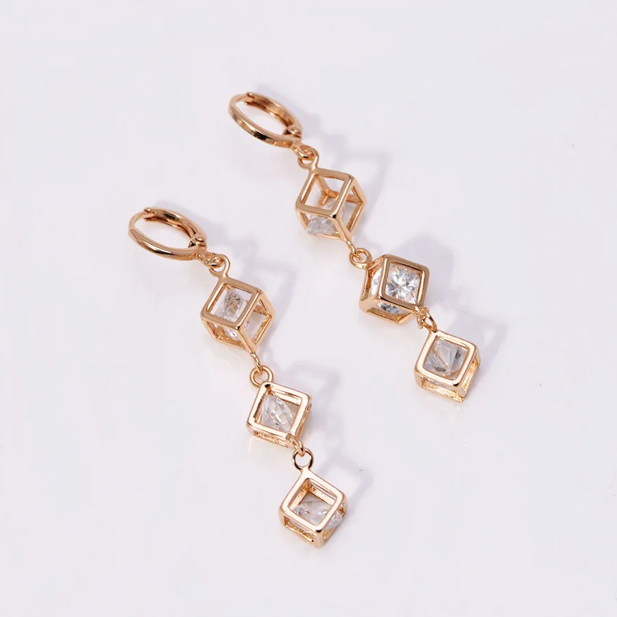 Женские серьги-подвески квадратной формы Элегантные ювелирные украшения