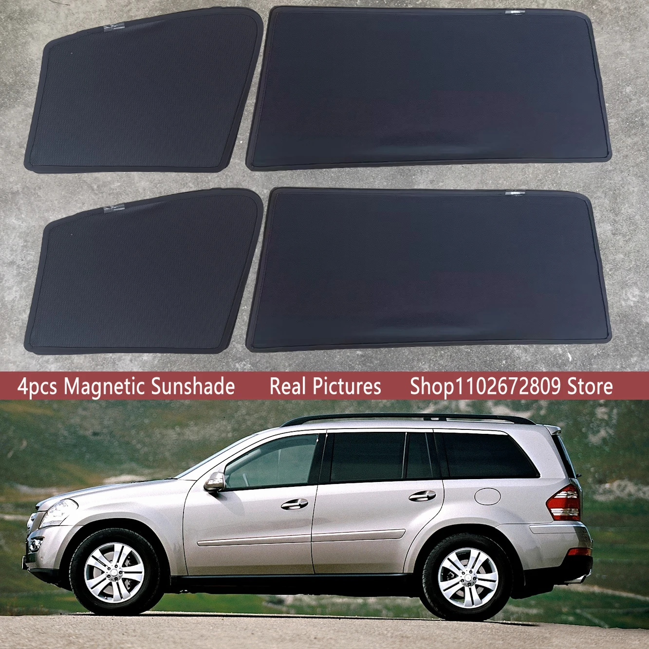 

Magnetic Car Sunshade Shield Front Windshield Frame Curtain Sun Shade For Mercedes Benz GL Class X164 450 350 400 500 2006-2011